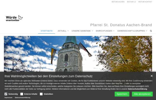 Vorschau von www.st-donatus.de, Messdiener St. Donatus & Erlöserkirche aus Aachen-Brand