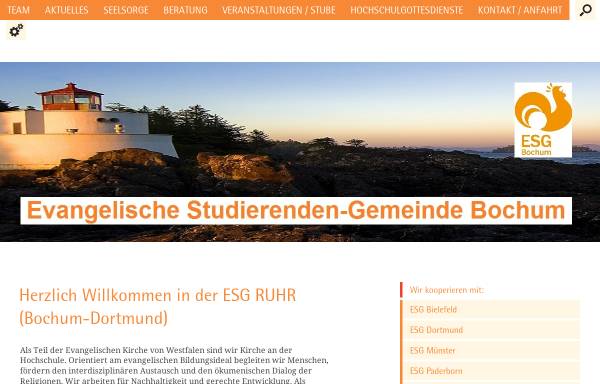 Vorschau von www.esg-bochum.de, Evangelische Studierenden-Gemeinde
