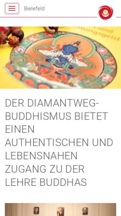 Vorschau der mobilen Webseite www.buddhismus-bielefeld.de, Buddhistisches Zentrum Bielefeld der Karma Kagyü Linie e.V.