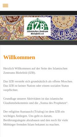 Vorschau der mobilen Webseite www.islambielefeld.de, Islamisches Zentrum Bielefeld