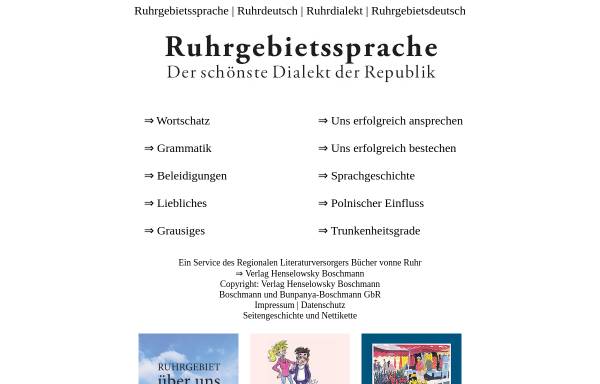 Vorschau von www.ruhrgebietssprache.de, Ruhrgebietssprache