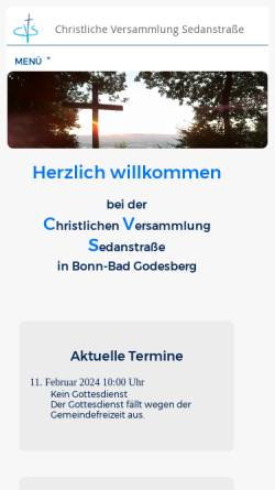 Vorschau der mobilen Webseite cv-sedanstrasse.de, Christliche Versammlung Sedanstraße