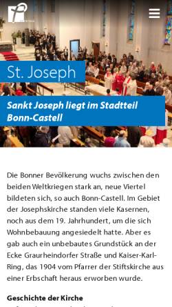 Vorschau der mobilen Webseite www.sankt-petrus-bonn.de, Katholische Kirche Bonn