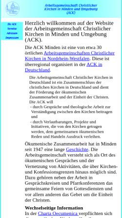 Vorschau der mobilen Webseite www.ack-minden.de, ACK Minden und Umgebung
