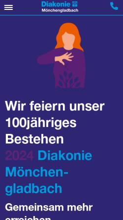 Vorschau der mobilen Webseite www.diakonie-mg.de, Diakonisches Werk MG e.V.