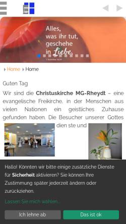 Vorschau der mobilen Webseite www.baptisten-moenchengladbach.de, Evangelisch-Freikirchliche Gemeinde - Baptisten Mönchengladbach-Rheydt