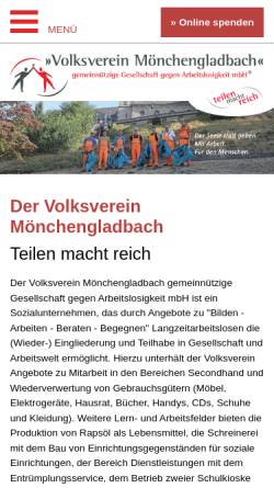 Vorschau der mobilen Webseite volksverein.de, Volksverein Mönchengladbach