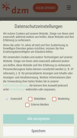 Vorschau der mobilen Webseite www.die-mobile-mission.de, Deutsche Zeltmission e.V. (DZM)