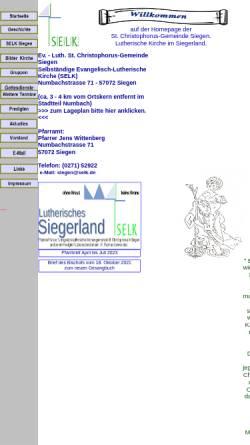 Vorschau der mobilen Webseite www.selk-siegen.de, Evangelisch-Lutherische Kirche St. Christophorus-Gemeinde