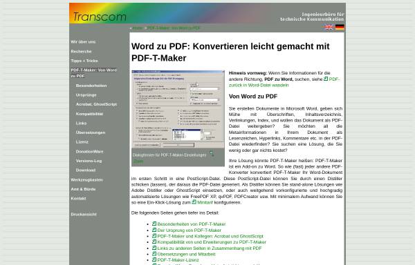 Vorschau von www.trans-com.de, PDF-T-Maker