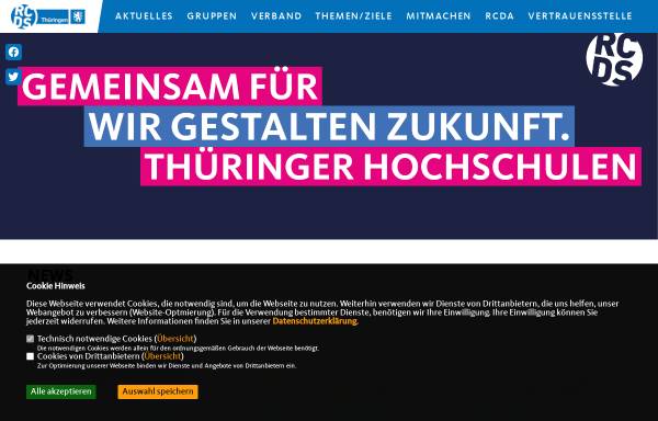 Vorschau von www.rcds-thueringen.de, Ring Christlich Demokratischer Studenten (RCDS) Landesverband Thüringen