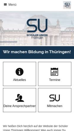 Vorschau der mobilen Webseite www.su-th.de, Schüler Union Thüringen