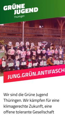 Vorschau der mobilen Webseite www.gj-thueringen.de, Grüne Jugend Thüringen