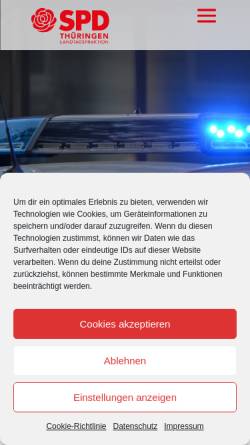 Vorschau der mobilen Webseite www.spd-thl.de, SPD-Landtagsfraktion Thüringen