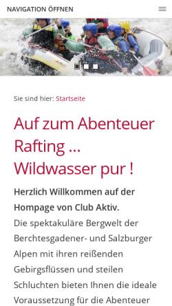 Vorschau der mobilen Webseite www.raftingtours.de, Club Aktiv - Rafting & Sport
