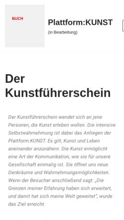 Vorschau der mobilen Webseite plattform-kunst.de, Plattform: Kunst