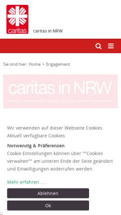Vorschau der mobilen Webseite www.ehrenamt-caritas.de, Ehrenamt in Nordrhein Westfalen