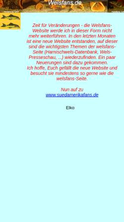 Vorschau der mobilen Webseite www.welsfans.de, Welsfans