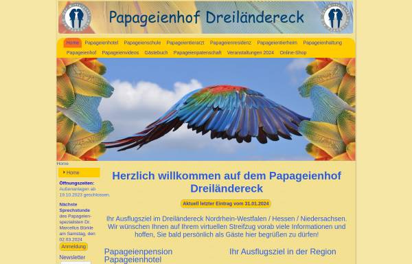 Vorschau von www.papageien-im-dreilaendereck.de, Papageien im Dreiländereck