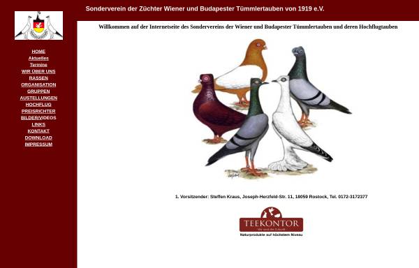 Vorschau von www.wiener-budapester-tuemmler.de, SV der Wiener- und Budapester Tümmlerzüchter