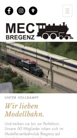 Vorschau der mobilen Webseite www.mecbregenz.at, Modell-Eisenbahn-Club Bregenz