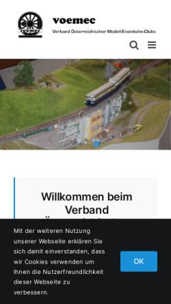 Vorschau der mobilen Webseite www.voemec.at, VOEMEC - Verband Österreichischer Modell-Eisenbahn-Clubs