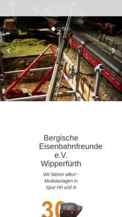 Vorschau der mobilen Webseite www.bef.berg.net, Bergische Eisenbahnfreunde