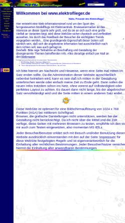 Vorschau der mobilen Webseite www.elektroflieger.de, Elektroflieger.de