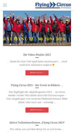 Vorschau der mobilen Webseite www.flying-circus.de, Flying-Circus