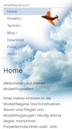 Vorschau der mobilen Webseite modellflug.aeolus.ch, modellflug.aeolus.ch