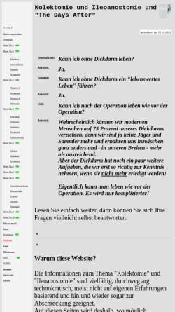 Vorschau der mobilen Webseite www.piwonka.eu, Leben ohne Dickdarm (The Days After)