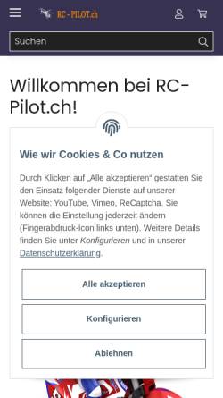 Vorschau der mobilen Webseite www.rc-pilot.ch, RC-Pilot, Cornelia und Ralf Barthel