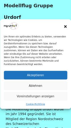 Vorschau der mobilen Webseite www.mg-urdorf.ch, Modellflug-Gruppe Urdorf