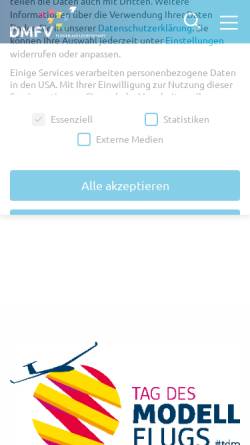 Vorschau der mobilen Webseite dmfv.aero, Deutscher Modellfliegerverband e.V (DMFV)