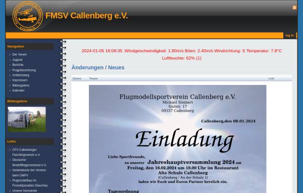 Vorschau von www.fmsv.de, Flugmodellsportverein Callenberg e.V.