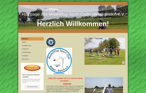 Vorschau von mfsc-wes-bislich.beepworld.de, Modellflug Sport Club Wesel - Bislich e.V.