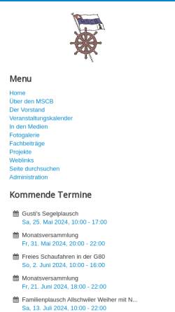 Vorschau der mobilen Webseite www.mscb.ch, Modell-Schiffbau-Club Basel