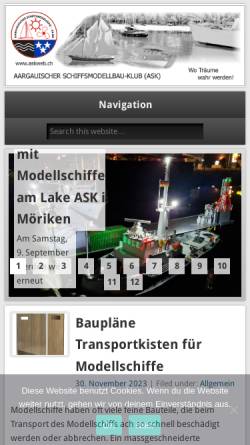 Vorschau der mobilen Webseite www.askweb.ch, Aargauischer Schiffsmodellbau-Klub