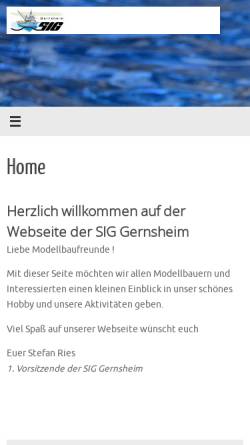 Vorschau der mobilen Webseite www.sig-gernsheim.de, Schiffsmodellbau Interessengemeinschaft Gernsheim e.V.