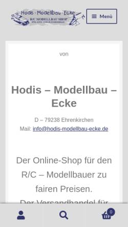 Vorschau der mobilen Webseite hodis-modellbau-ecke.de, Hodis-Modellbau-Ecke, Wolfram Hodapp