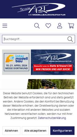 Vorschau der mobilen Webseite scaleart-shop.de, ScaleART OHG