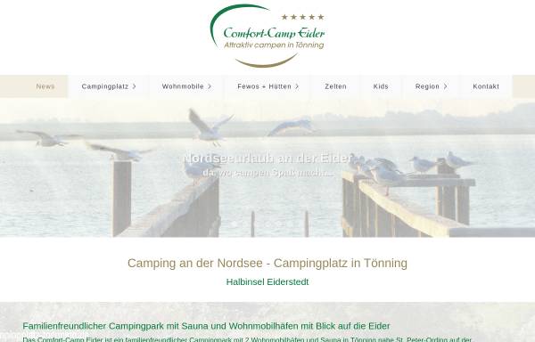 Vorschau von campingplatz-toenning.de, Comfort-Camp Eider GmbH