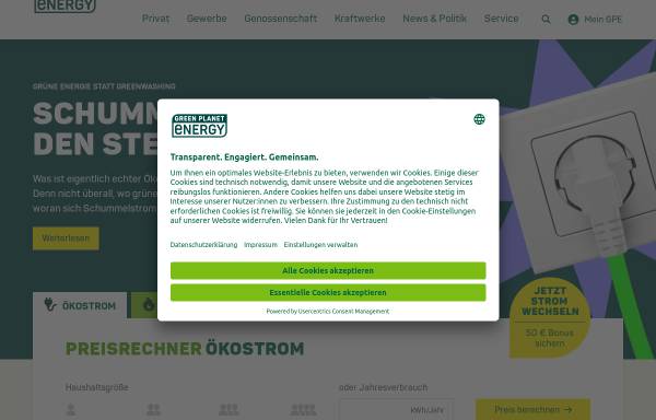 Vorschau von green-planet-energy.de, Greenpeace energy eG