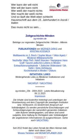 Vorschau der mobilen Webseite www.zg-minden.de, Zeitgeschichte Minden