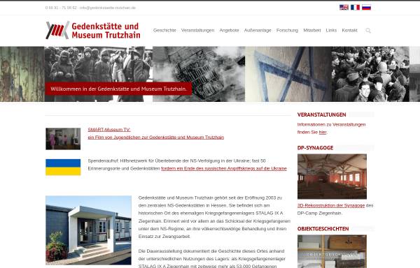 Vorschau von www.gedenkstaette-trutzhain.de, Gedenkstätte und Museum Trutzhain