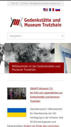 Vorschau der mobilen Webseite www.gedenkstaette-trutzhain.de, Gedenkstätte und Museum Trutzhain