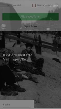 Vorschau der mobilen Webseite www.gedenkstaette-vaihingen.de, Gedenkstätte Vaihingen an der Enz