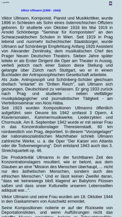 Vorschau der mobilen Webseite www.mynetcologne.de, Viktor Ullmann (1898 - 1944)