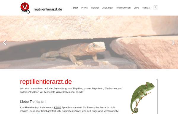 Vorschau von www.reptilientierarzt.de, Kornelis Biron, Tierarztpraxis