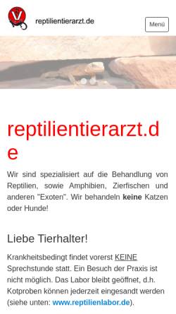 Vorschau der mobilen Webseite www.reptilientierarzt.de, Kornelis Biron, Tierarztpraxis